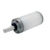 Compact planetary gearhead with cylindrical housing and front metal output shaft
